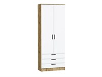 Шкаф двухстворчатый Стиль ШК-803 с ящиками Дуб Вотан, White Silk, Фрейм sppr5VVTtoAR68721
