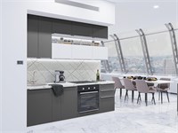 Кухонный гарнитур модульный Фьюжн-01 В*Ш*Г 2340*2300*600, фасад МДФ  Stormy Silk/Silky White, корпус  Белый, столешница  Пирит светлый ms2510VVT_79722