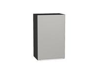Шкаф верхний с 1-ой дверцей Фьюжн Graphite, Silky Light Grey, 720, 450 В*Ш*Г 716*450*320, фасад МДФ  Silky Light Grey, корпус  Graphite ms2510VVT_66601