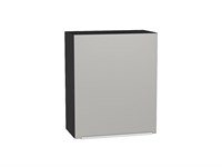 Шкаф верхний с 1-ой дверцей Фьюжн Graphite, Silky Light Grey, 720, 600 В*Ш*Г 716*600*320, фасад МДФ  Silky Light Grey, корпус  Graphite ms2510VVT_66603