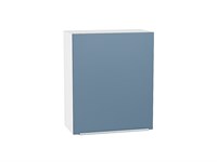 Шкаф верхний с 1-ой дверцей Фьюжн Белый, Silky Blue, 720, 600 В*Ш*Г 716*600*320, фасад МДФ  Silky Blue, корпус  Белый ms2510VVT_52020