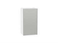 Шкаф верхний с 1-ой дверцей Фьюжн Белый, Silky Light Grey, 720, 400 В*Ш*Г 716*400*320, фасад МДФ  Silky Light Grey, корпус  Белый ms2510VVT_66576