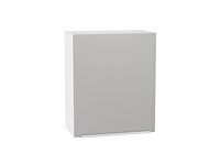 Шкаф верхний с 1-ой дверцей Фьюжн Белый, Silky Light Grey, 720, 600 В*Ш*Г 716*600*320, фасад МДФ  Silky Light Grey, корпус  Белый ms2510VVT_66579