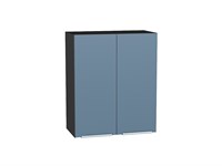 Шкаф верхний с 2-мя дверцами Фьюжн Graphite, Silky Blue, 720, 600 В*Ш*Г 716*600*320, фасад МДФ  Silky Blue, корпус  Graphite ms2510VVT_52042