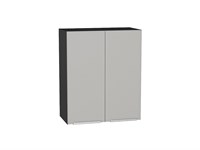 Шкаф верхний с 2-мя дверцами Фьюжн Graphite, Silky Light Grey, 720, 600 В*Ш*Г 716*600*320, фасад МДФ  Silky Light Grey, корпус  Graphite ms2510VVT_66619