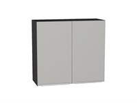 Шкаф верхний с 2-мя дверцами Фьюжн Graphite, Silky Light Grey, 720, 800 В*Ш*Г 716*800*320, фасад МДФ  Silky Light Grey, корпус  Graphite ms2510VVT_66620