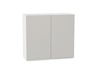 Шкаф верхний с 2-мя дверцами Фьюжн Белый, Silky Light Grey, 720, 800 В*Ш*Г 716*800*320, фасад МДФ  Silky Light Grey, корпус  Белый ms2510VVT_66611