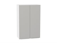 Шкаф верхний с 2-мя дверцами Фьюжн Белый, Silky Light Grey, 920, 600 В*Ш*Г 920*600*320, фасад МДФ  Silky Light Grey, корпус  Белый ms2510VVT_66612
