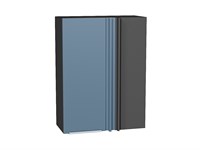 Шкаф верхний прямой угловой Фьюжн Graphite, Silky Blue, 920 В*Ш*Г 920*700*345, фасад МДФ  Silky Blue, корпус  Graphite ms2510VVT_60151