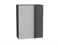 Шкаф верхний прямой угловой Фьюжн Graphite, Silky Light Grey, 920 В*Ш*Г 920*700*345, фасад МДФ  Silky Light Grey, корпус  Graphite ms2510VVT_66573