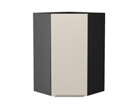 Шкаф верхний угловой Фьюжн Graphite, Cream Silk, 920 В*Ш*Г 920*600*600, фасад МДФ  Cream Silk, корпус  Graphite ms2510VVT_71950
