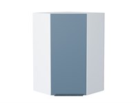 Шкаф верхний угловой Фьюжн Белый, Silky Blue, 920 В*Ш*Г 920*600*600, фасад МДФ  Silky Blue, корпус  Белый ms2510VVT_52099