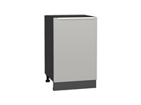 Шкаф нижний с 1-ой дверцей Фьюжн Graphite, Silky Light Grey, 500 В*Ш*Г 816*500*480, фасад МДФ  Silky Light Grey, корпус  Graphite ms2510VVT_66674