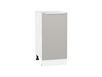 Шкаф нижний с 1-ой дверцей Фьюжн Белый, Silky Light Grey, 400 В*Ш*Г 816*400*480, фасад МДФ  Silky Light Grey, корпус  Белый ms2510VVT_66657
