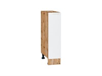 Шкаф нижний с 1-ой дверцей Фьюжн Дуб Вотан, Silky White, 200 В*Ш*Г 816*200*480, фасад МДФ  Silky White, корпус  Дуб Вотан ms2510VVT_66181