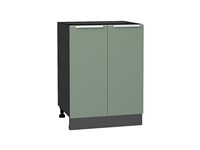 Шкаф нижний с 2-мя дверцами Фьюжн Graphite, Silky Mint, 600 В*Ш*Г 816*600*480, фасад МДФ  Silky Mint, корпус  Graphite ms2510VVT_52211