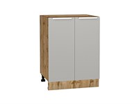 Шкаф нижний с 2-мя дверцами Фьюжн Дуб Вотан, Silky Light Grey, 600 В*Ш*Г 816*600*480, фасад МДФ  Silky Light Grey, корпус  Дуб Вотан ms2510VVT_66684