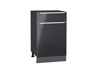 Шкаф нижний с 1-ой дверцей и ящиком Фьюжн Graphite, Anthracite, 500 В*Ш*Г 816*500*480, фасад МДФ  Anthracite, корпус  Graphite ms2510VVT_39742
