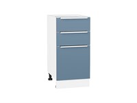 Шкаф нижний с 3-мя ящиками Фьюжн Белый, Silky Blue, 400 В*Ш*Г 816*400*480, фасад МДФ  Silky Blue, корпус  Белый ms2510VVT_52255