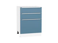 Шкаф нижний с 3-мя ящиками Фьюжн Белый, Silky Blue, 600 В*Ш*Г 816*600*480, фасад МДФ  Silky Blue, корпус  Белый ms2510VVT_52257