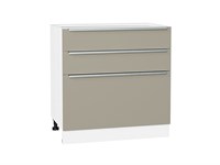 Шкаф нижний с 3-мя ящиками Фьюжн Белый, Silky Grey, 800 В*Ш*Г 816*800*480, фасад МДФ  Silky Grey, корпус  Белый ms2510VVT_52241