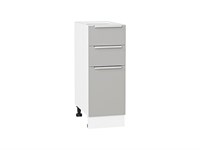 Шкаф нижний с 3-мя ящиками Фьюжн Белый, Silky Light Grey, 300 В*Ш*Г 816*300*480, фасад МДФ  Silky Light Grey, корпус  Белый ms2510VVT_66689