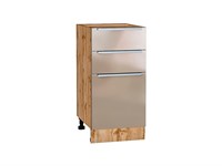 Шкаф нижний с 3-мя ящиками Фьюжн Дуб Вотан, Gallant, 400 В*Ш*Г 816*400*480, фасад МДФ  Gallant, корпус  Дуб Вотан ms2510VVT_61048