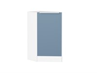 Шкаф нижний торцевой Фьюжн Белый, Silky Blue В*Ш*Г 816*296*554, фасад МДФ  Silky Blue, корпус  Белый ms2510VVT_52269