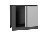 Шкаф нижний угловой Фьюжн Graphite, Silky Light Grey В*Ш*Г 816*890*480, фасад МДФ  Silky Light Grey, корпус  Graphite ms2510VVT_66709