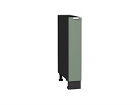 Шкаф нижний бутылочница Фьюжн Graphite, Silky Mint, 150 В*Ш*Г 816*150*480, фасад МДФ  Silky Mint, корпус  Graphite ms2510VVT_52106