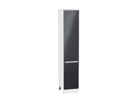 Шкаф пенал с 2-мя дверцами Фьюжн Белый, Anthracite, 2140, 400 В*Ш*Г 2132*400*576, фасад МДФ  Anthracite, корпус  Белый ms2510VVT_45107