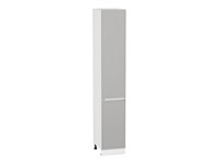 Шкаф пенал с 2-мя дверцами Фьюжн Белый, Silky Light Grey, 2340, 400 В*Ш*Г 2336*400*576, фасад МДФ  Silky Light Grey, корпус  Белый ms2510VVT_66724