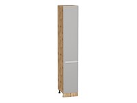 Шкаф пенал с 2-мя дверцами Фьюжн Дуб Вотан, Silky Light Grey, 2340, 400 В*Ш*Г 2336*400*576, фасад МДФ  Silky Light Grey, корпус  Дуб Вотан ms2510VVT_66728