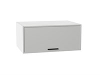 Шкаф верхний горизонтальный глубокий Фрейм Белый, Grey Silk, 800 В*Ш*Г 358*800*580, фасад МДФ  Grey Silk, корпус  Белый ms2510VVT_68867