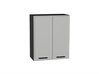 Шкаф верхний с 2-мя дверцами Фрейм Graphite, Grey Silk, 720, 600 В*Ш*Г 716*600*324, фасад МДФ  Grey Silk, корпус  Graphite ms2510VVT_68995