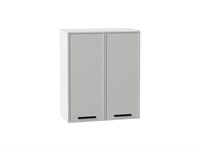 Шкаф верхний с 2-мя дверцами Фрейм Белый, Grey Silk, 720, 600 В*Ш*Г 716*600*324, фасад МДФ  Grey Silk, корпус  Белый ms2510VVT_68987