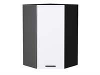 Шкаф верхний угловой Фрейм Graphite, White Silk, 920 В*Ш*Г 920*600*600, фасад МДФ  White Silk, корпус  Graphite ms2510VVT_66921