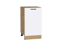 Шкаф нижний с 1-ой дверцей Фрейм Дуб Вотан, White Silk, 450 В*Ш*Г 816*450*484, фасад МДФ  White Silk, корпус  Дуб Вотан ms2510VVT_66948