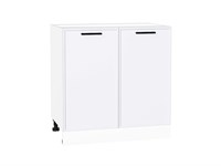 Шкаф нижний с 2-мя дверцами Фрейм Белый, White Silk, 800 В*Ш*Г 816*800*484, фасад МДФ  White Silk, корпус  Белый ms2510VVT_66965