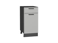 Шкаф нижний с 1-ой дверцей и ящиком Фрейм Graphite, Grey Silk, 400 В*Ш*Г 816*400*484, фасад МДФ  Grey Silk, корпус  Graphite ms2510VVT_69079
