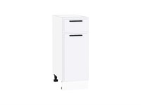 Шкаф нижний с 1-ой дверцей и ящиком Фрейм Белый, White Silk, 300 В*Ш*Г 816*300*484, фасад МДФ  White Silk, корпус  Белый ms2510VVT_66928