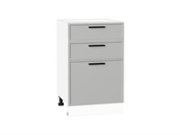 Шкаф нижний с 3-мя ящиками Фрейм Белый, Grey Silk, 500 В*Ш*Г 816*500*484, фасад МДФ  Grey Silk, корпус  Белый ms2510VVT_69159