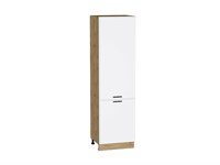 Шкаф пенал с 2-мя дверцами Фрейм Дуб Вотан, White Silk, 2140, 600 В*Ш*Г 2132*600*580, фасад МДФ  White Silk, корпус  Дуб Вотан ms2510VVT_67002