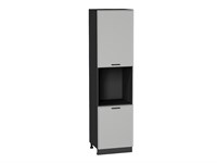 Шкаф пенал с 2-мя дверцами под технику Фрейм Graphite, Grey Silk, 2340 В*Ш*Г 2336*600*580, фасад МДФ  Grey Silk, корпус  Graphite ms2510VVT_69204