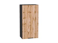 Шкаф верхний с 1-ой дверцей Флэт Graphite, Wotan Oak 2S, 920, 450 В*Ш*Г 920*450*318, фасад ЛДСП  Wotan Oak 2S, корпус  Graphite ms2510VVT_52613
