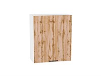 Шкаф верхний с 1-ой дверцей Флэт Белый, Wotan Oak 2S, 720, 600 В*Ш*Г 716*600*318, фасад ЛДСП  Wotan Oak 2S, корпус  Белый ms2510VVT_52600