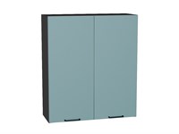 Шкаф верхний с 2-мя дверцами Флэт Graphite, Grey-green In 2S, 920, 800 В*Ш*Г 920*800*318, фасад ЛДСП  Grey-green In 2S, корпус  Graphite ms2510VVT_56923