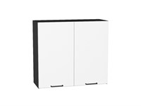 Шкаф верхний с 2-мя дверцами Флэт Graphite, White In 2S, 720, 800 В*Ш*Г 716*800*318, фасад ЛДСП  White In 2S, корпус  Graphite ms2510VVT_55679