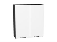 Шкаф верхний с 2-мя дверцами Флэт Graphite, White In 2S, 920, 800 В*Ш*Г 920*800*318, фасад ЛДСП  White In 2S, корпус  Graphite ms2510VVT_55681