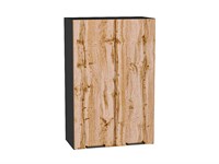 Шкаф верхний с 2-мя дверцами Флэт Graphite, Wotan Oak 2S, 920, 600 В*Ш*Г 920*600*318, фасад ЛДСП  Wotan Oak 2S, корпус  Graphite ms2510VVT_52642